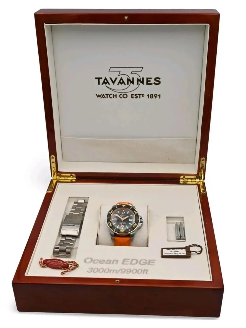 GENTS TAVANNES OCEAN EDGE LIMITED EDITION WRISTWATCH STAINLESS STEEL 47MM Orange